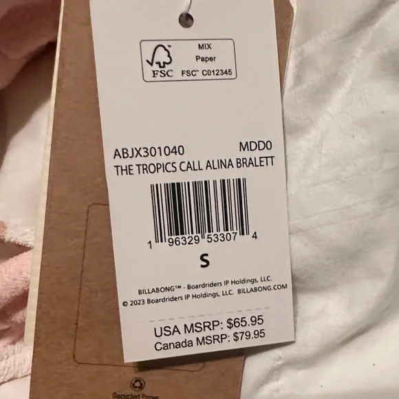 Billabong Light Pink Floral Bikini - Picture 3 of 6